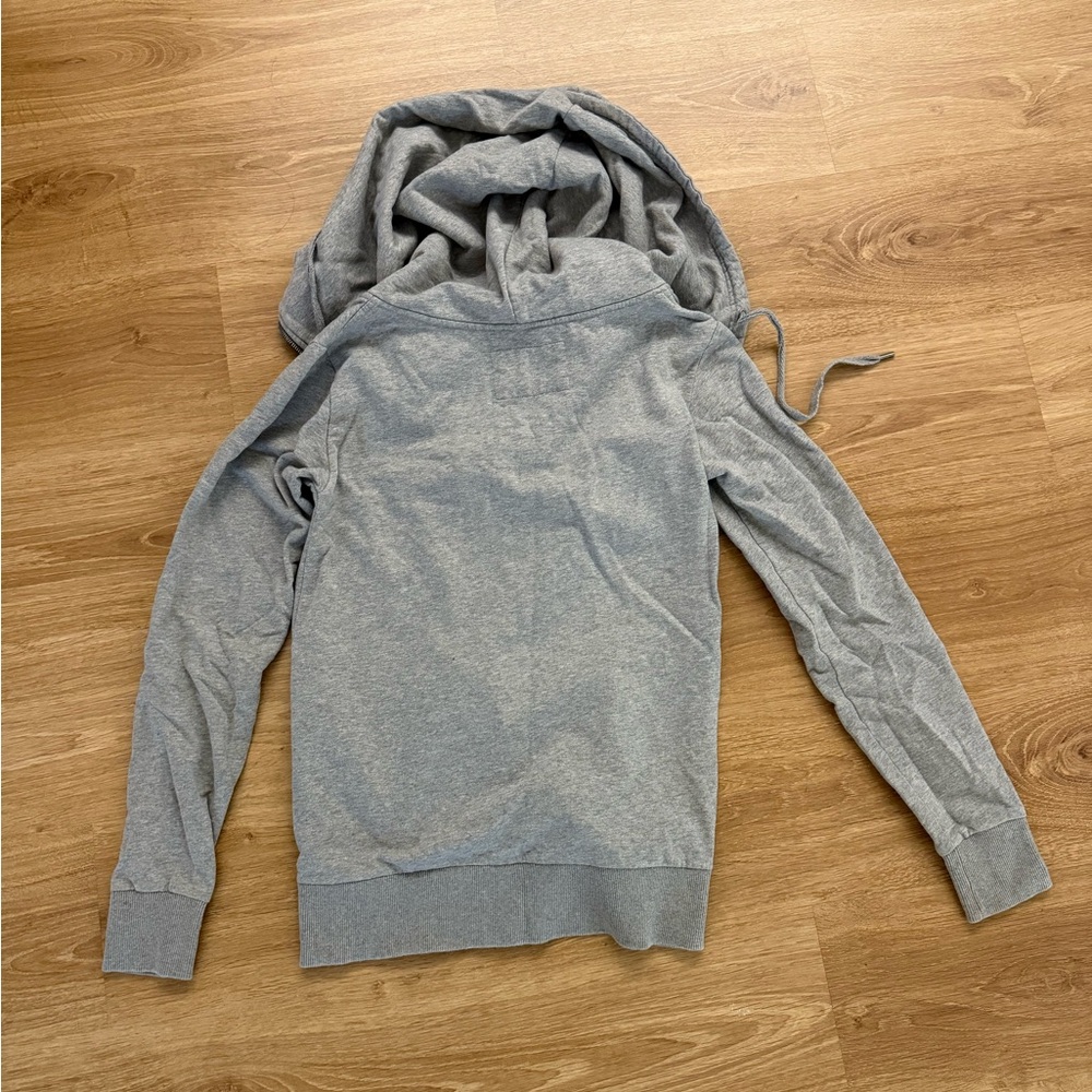 AllSaints Grey Cowl Neck Zip Hoodie Women’s Small - Picture 4 of 4